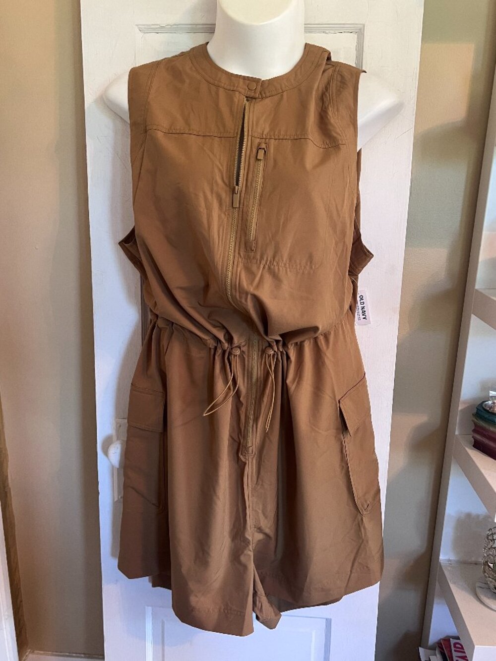 Old Navy Mustard Yellow StretchTech Utility Shorts Romper 4X